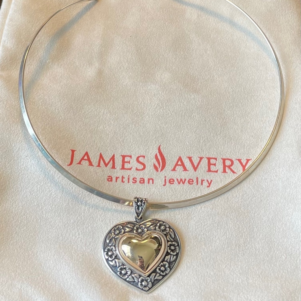 Retired James Avery Heart of Gold Necklace
